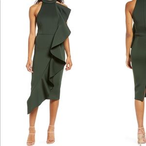 High Neck Ruffle Dress